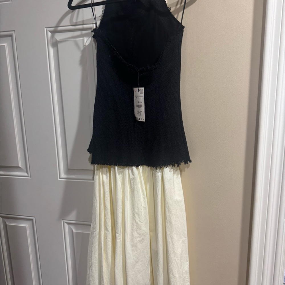 Zara Black and Cream Dress